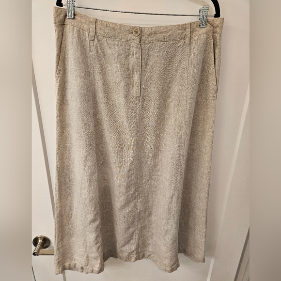 NWT - Talbots Linen Oatmeal Color Skirt - Size 12 - Picture 1 of 7
